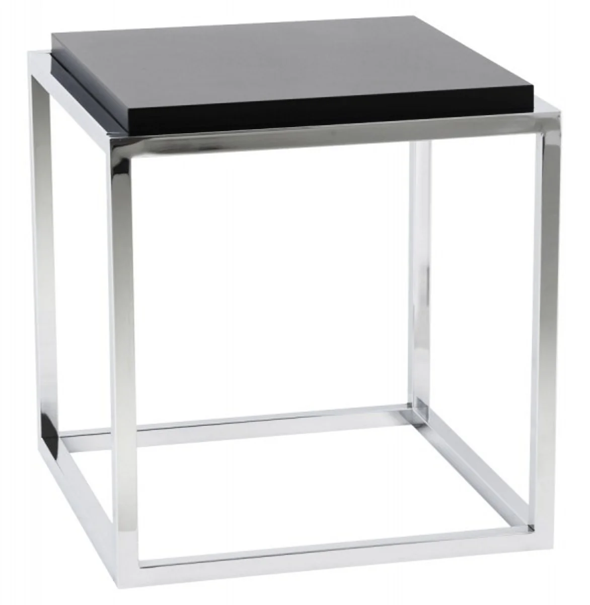 Designer side table black / chrome 42 x 42 x 44 cm - table - hotel cafe restaurant practice law firm furnishings