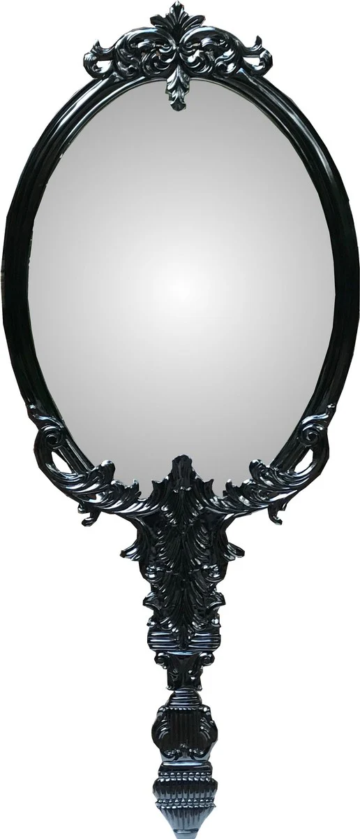 Baroque wall mirror in hand mirror design black 91 x 4 x H. 210 cm - cloakroom mirror - living room mirror - bedroom mirror - baroque furniture