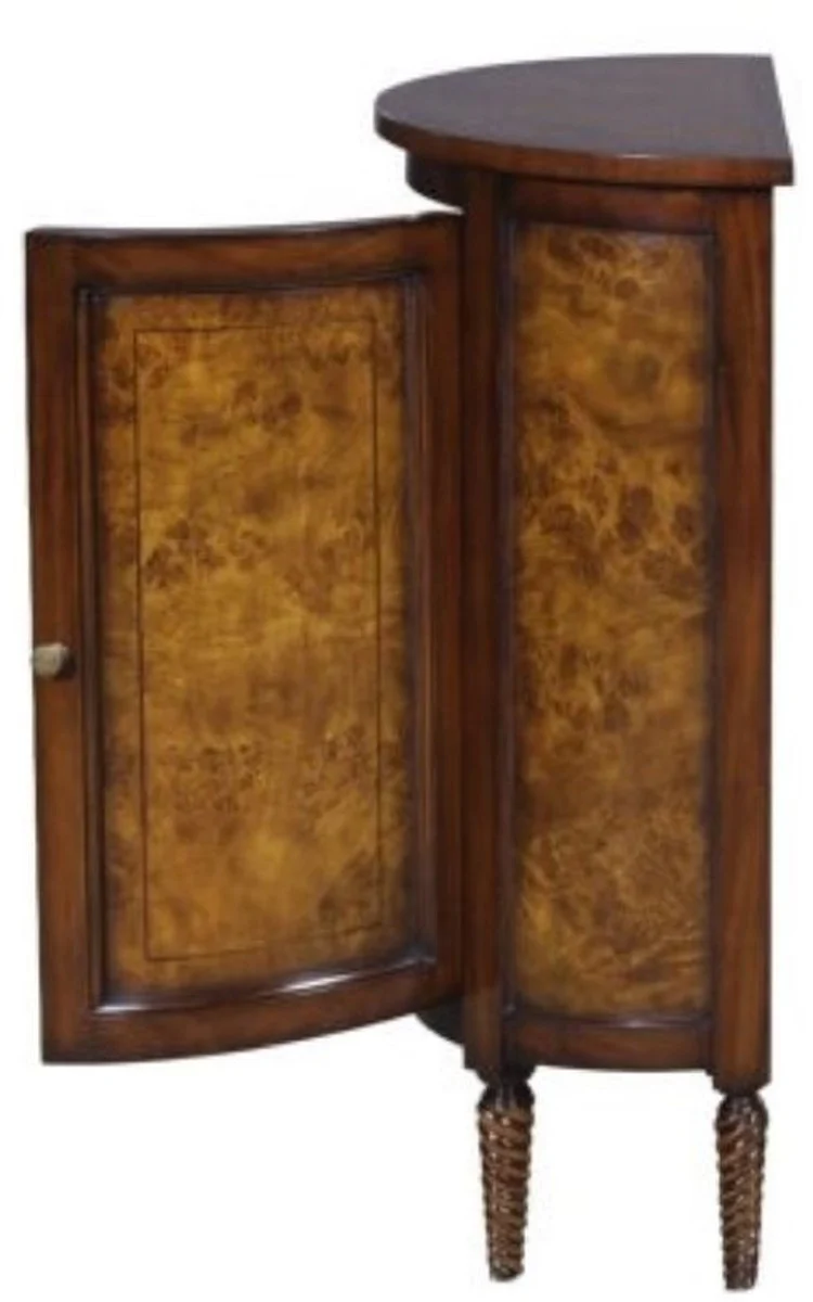 Luxury Art Nouveau chest of drawers light brown / brown 51 x 28 x H. 82 cm - Small semi-circular cabinet with door
