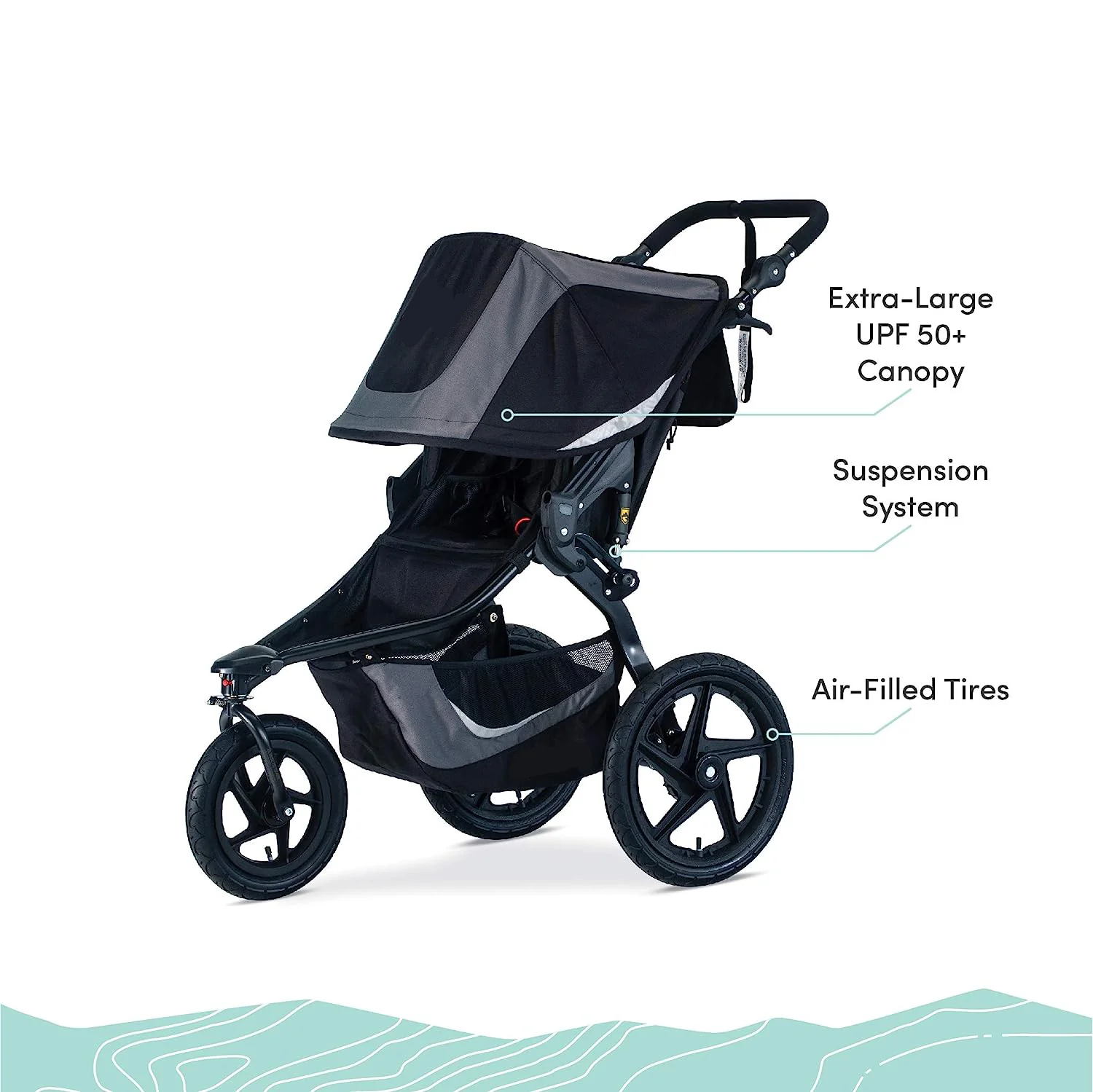 Gear Revolution Flex 3.0 Jogging-Kinderwagen, Lunar – Ultrareflektierende Akzente