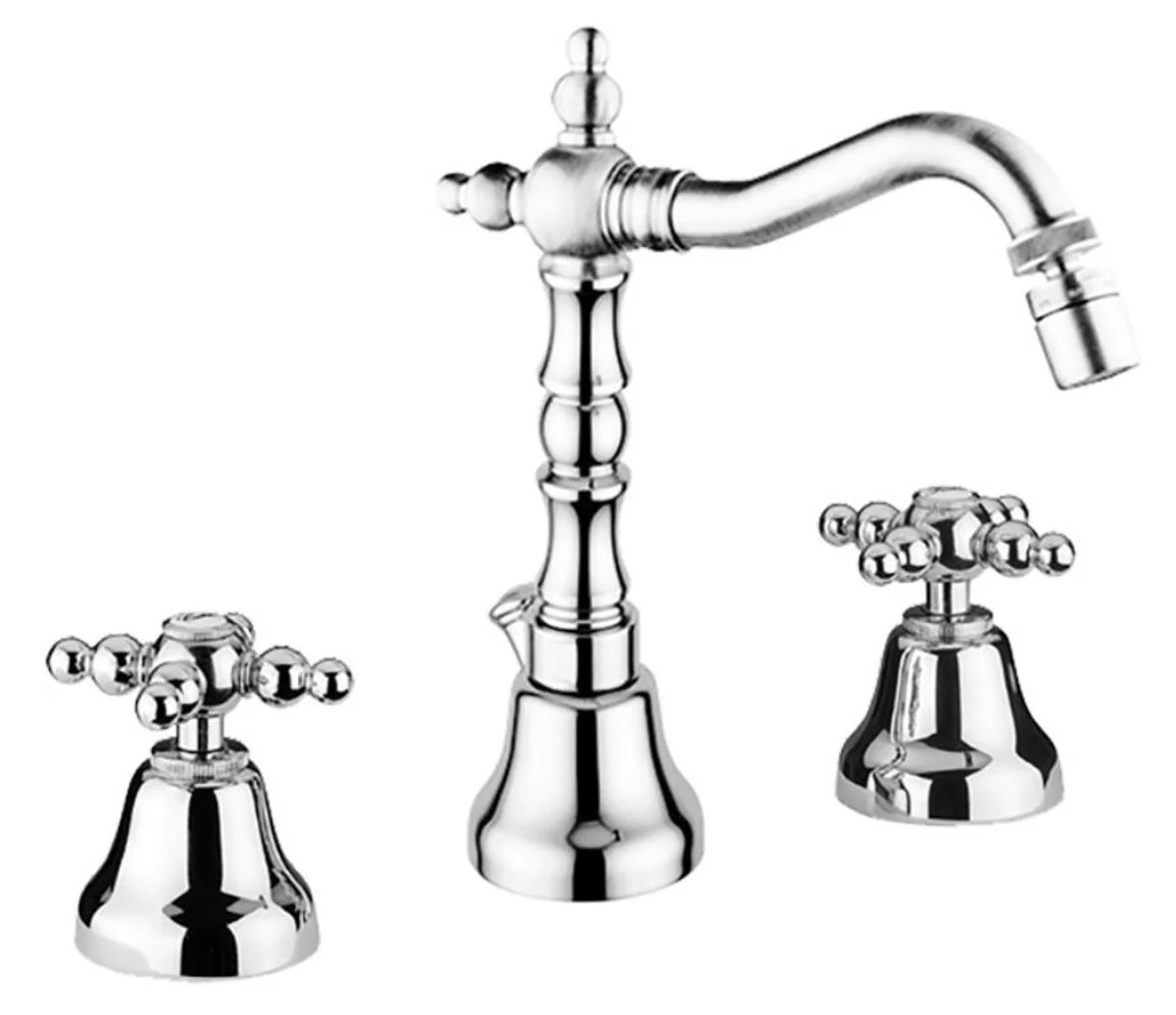 Art Nouveau Retro Washbasin Bidget Three Hole Mixer Silver - Luxury Bathroom Washbasin Mixer