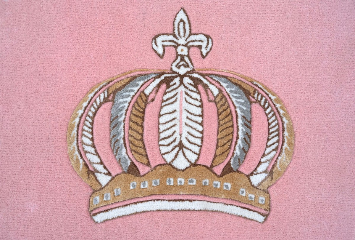 Round Pompöös by Luxury Baroque Carpet Crown by Harald Glööckler Pink / White / Brown - Various Sizes