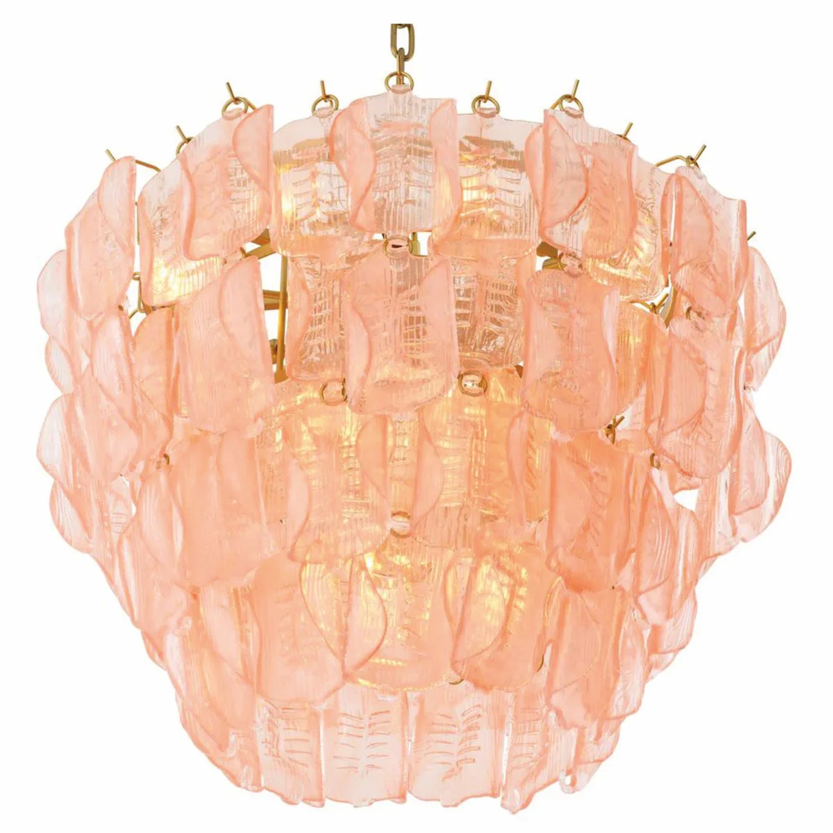 Luxury hotel & living room chandelier pink / antique brass Ø 85 x H. 61.5 cm