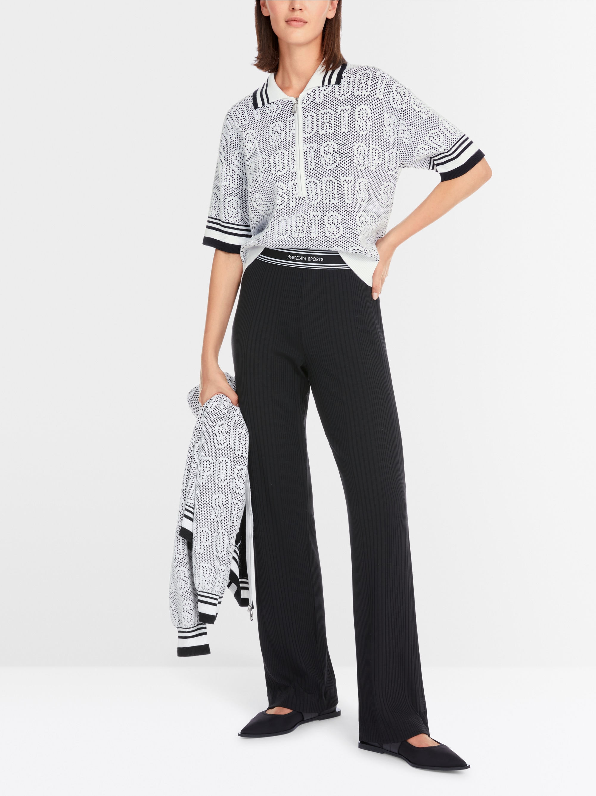 Marc-Cain Weites Poloshirt mit Reißverschluss