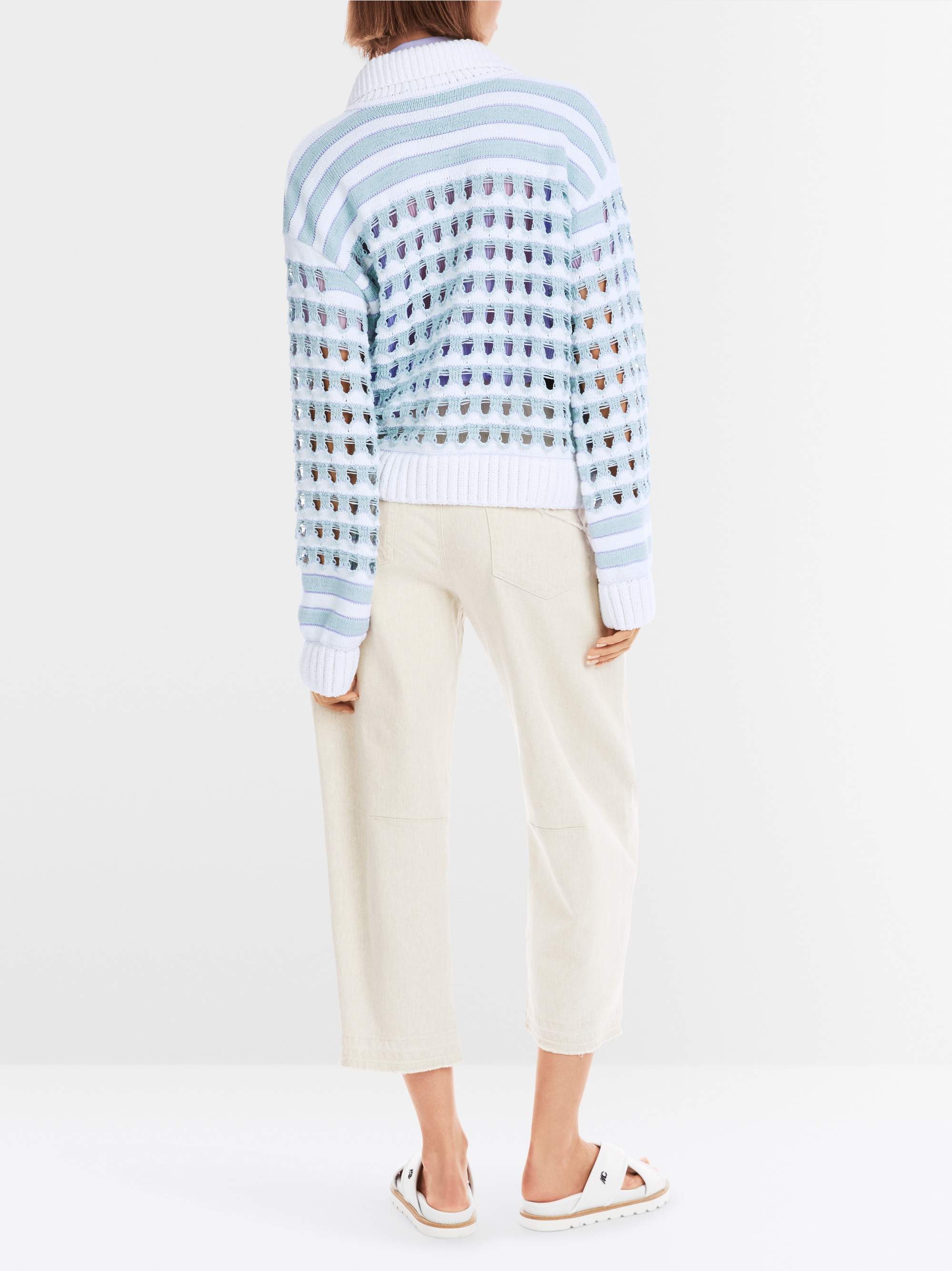 In Deutschland gestrickter Ajour-Cardigan von Marc-Cain