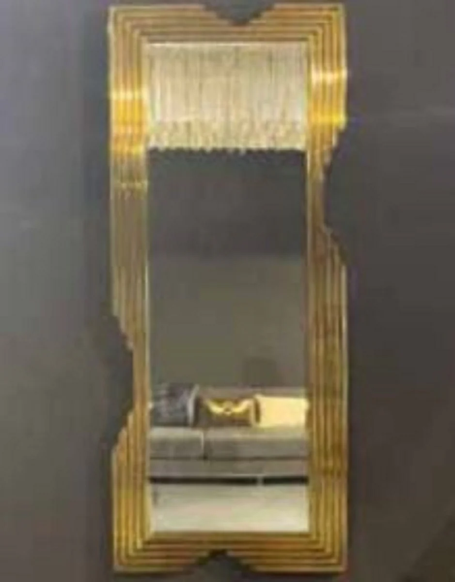 Luxury wall mirror gold 79 x 5 x H. 190 cm - Rectangular living room mirror with metal frame - Bedroom mirror - Cloakroom mirror - Luxury collection