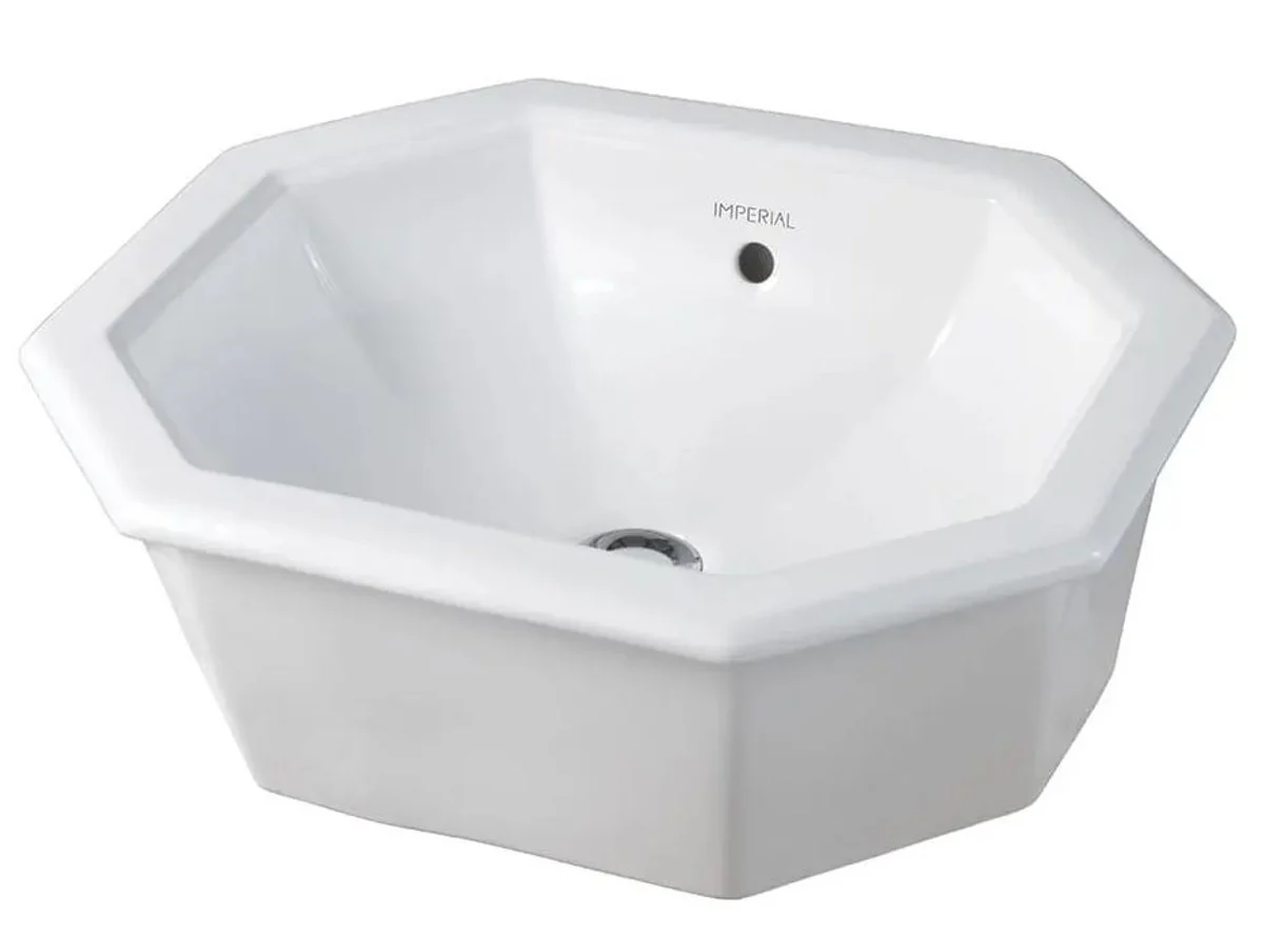 Luxury insert washbasin white 50 x 41.5 x H. 17.5 cm - ceramic washbasin for insertion - luxury quality - Art Nouveau Art Deco