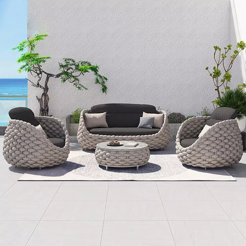 Outdoor Sektional Sofa Set mit abnehmbaren Kissen Kissen