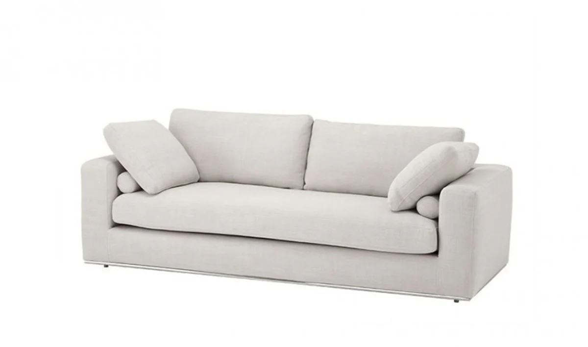 Luxury sofa Panama Natural with polished steel base - Luxury collection