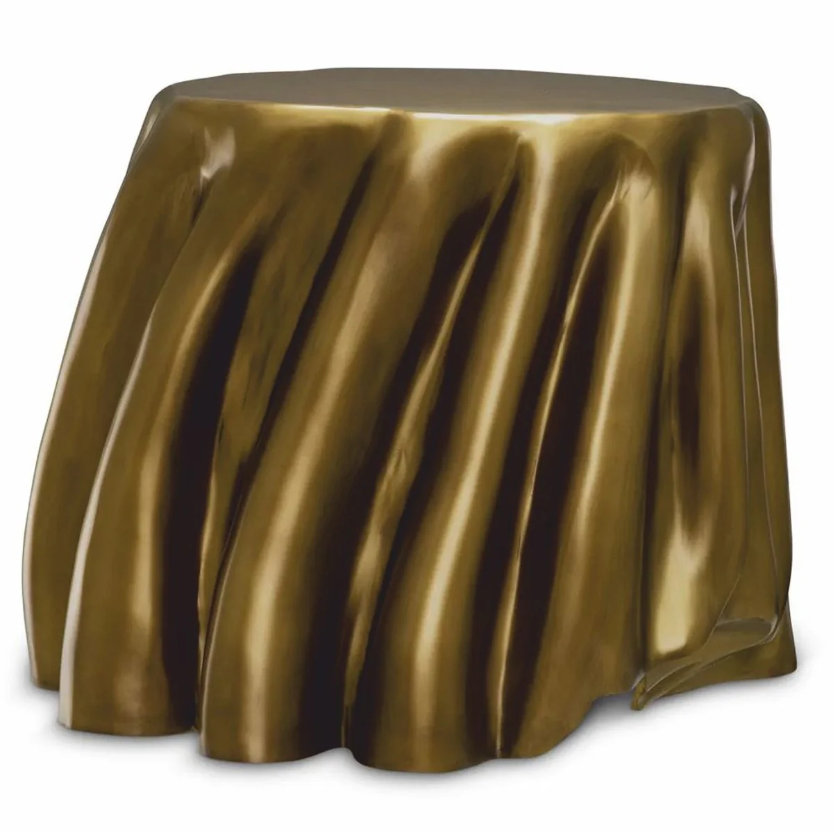 Luxury aluminum side table vintage brass 65 x 57 x H. 45.5 cm - Luxury Furniture