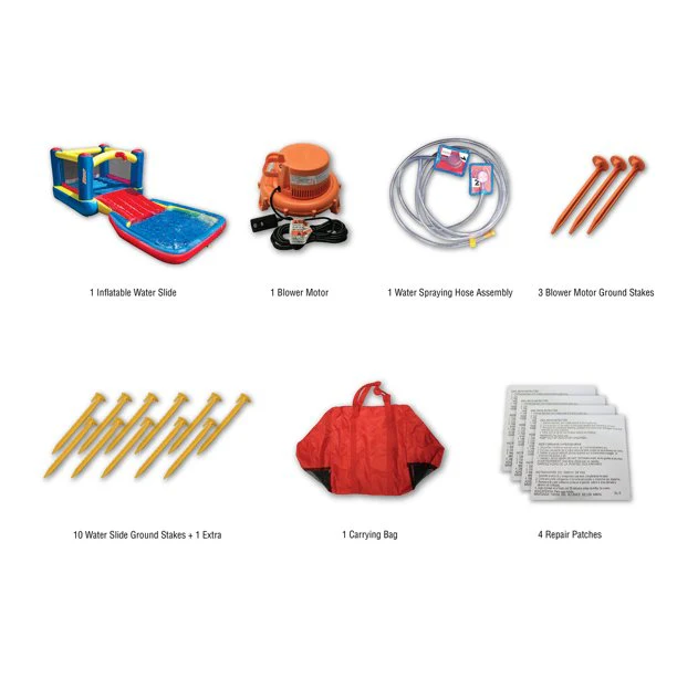 Banzai 2-in-1 trockener oder nasser aufblasbarer Hüpfer und Rutsche – für Kinder im Alter von 5–12 Jahren