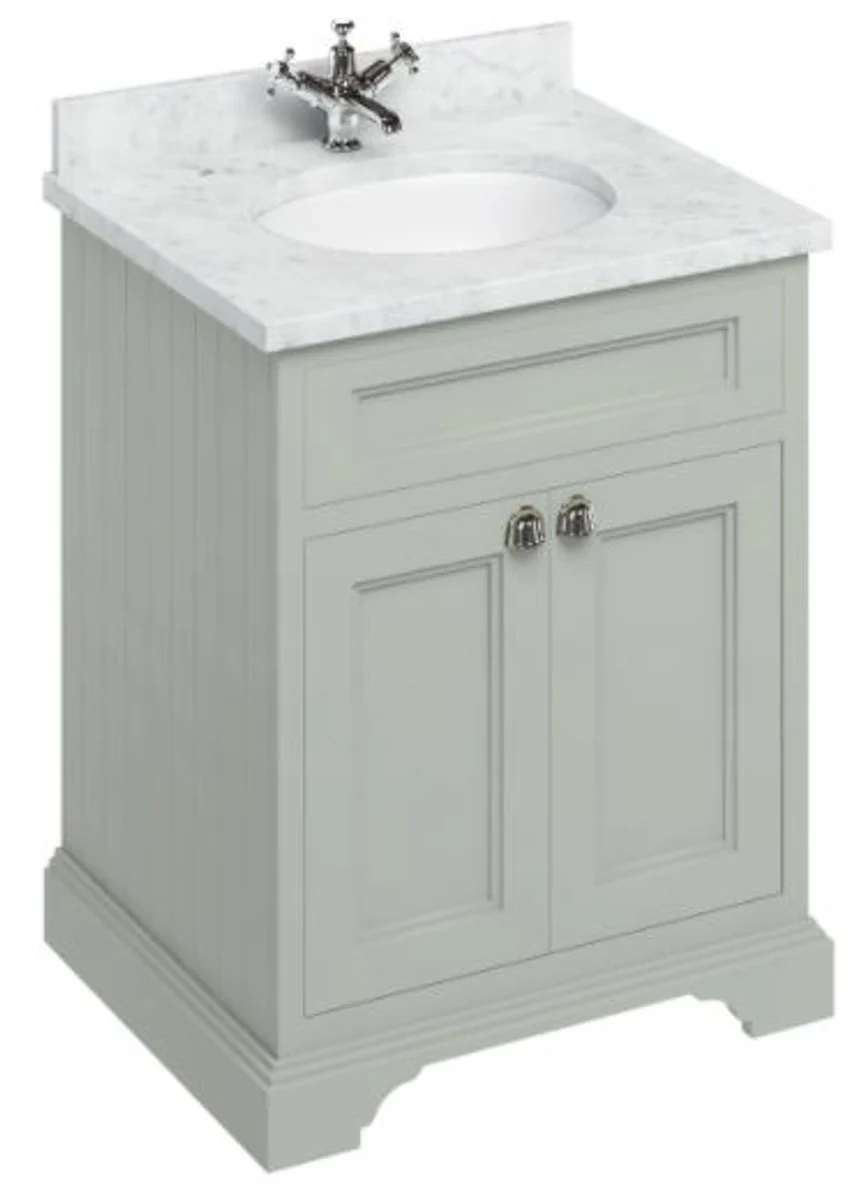 Luxury wash cabinet / vanity unit with marble top and 2 doors 67 x 55 x H. 93 cm