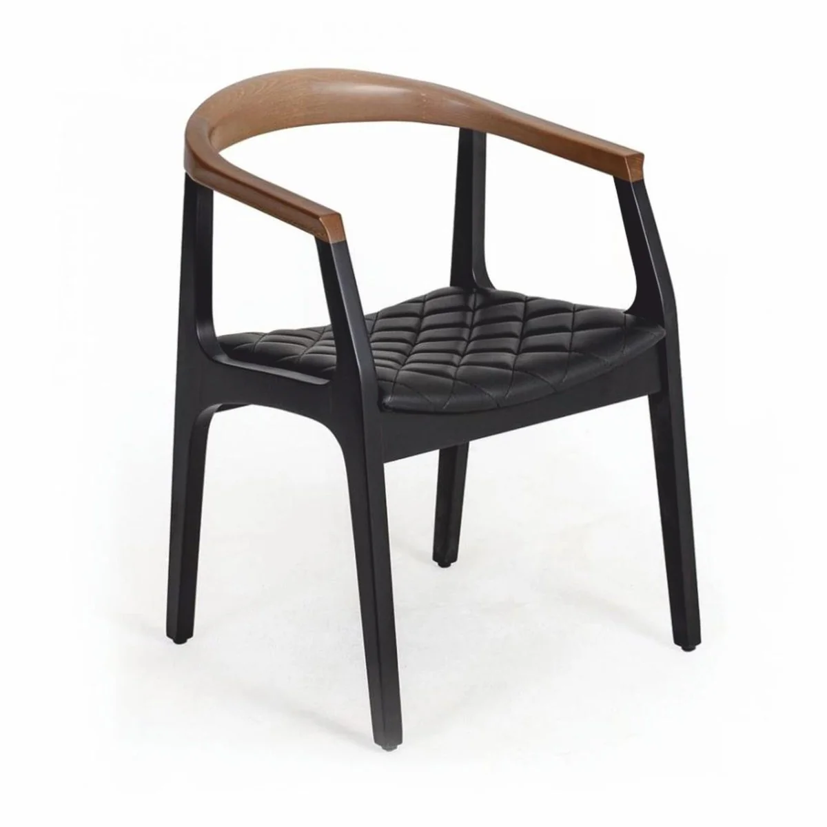 Luxury dining room chair with armrests black / brown - dining room furniture