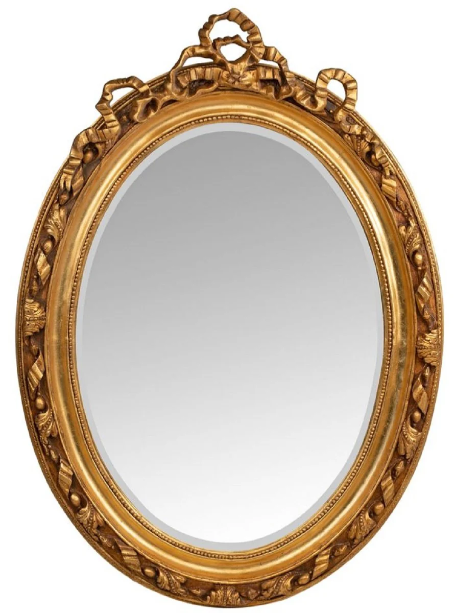 Baroque mirror gold 100 x 12 x H. 140 cm - Oval wall mirror in baroque style - Antique style wardrobe mirror - Living room mirror - Baroque furniture