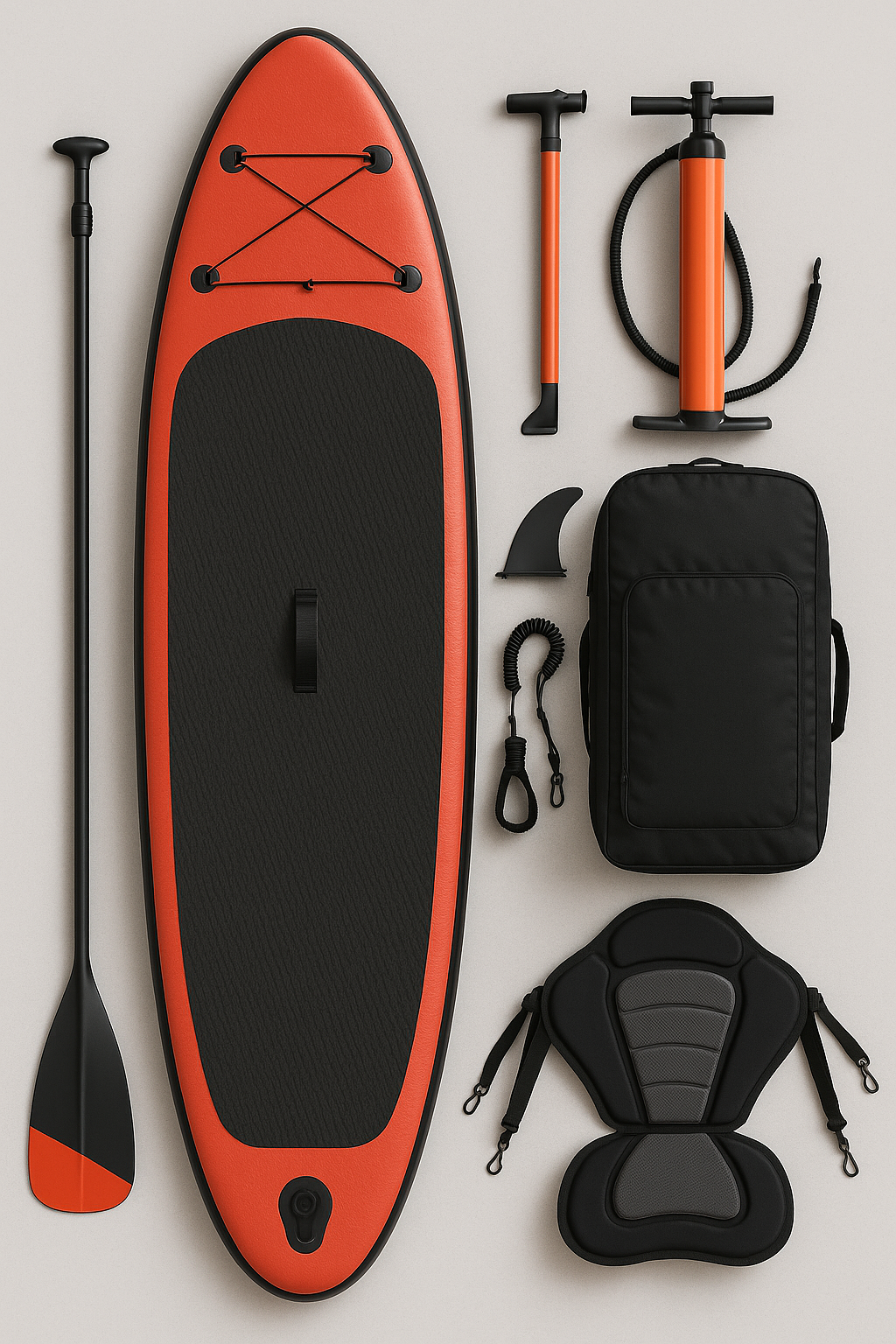 Aufblasbares Paddleboard, schwarz-rot, PVC, für Wassersport und Freizeit, 320 × 84 × 15 cm, HvNZKMa548lm