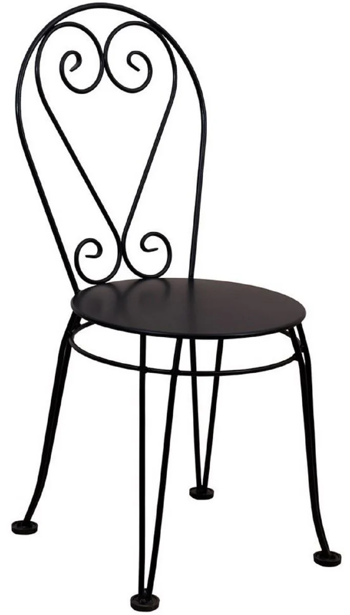 Art Nouveau garden chair set of 6 black 40 x 40 x H. 92 cm - Elegant wrought iron chairs - Nostalgic garden & catering furniture