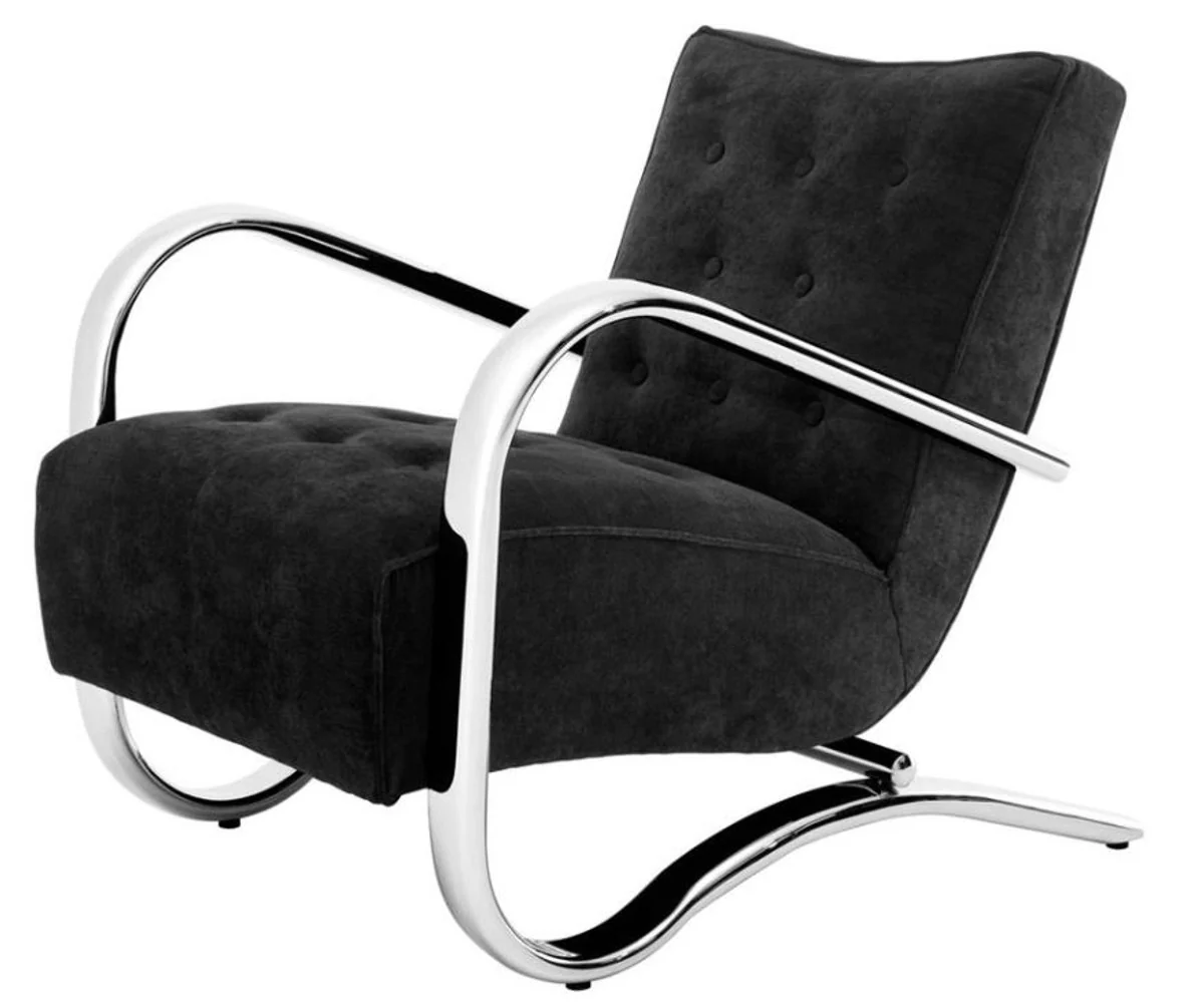 Luxus Sessel Schwarz 64 x 82 x H. 75 cm - Designer Möbel