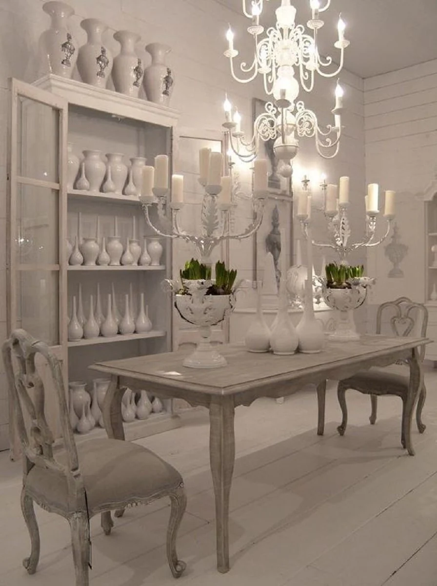 Luxury country house style dining table gray 200 cm