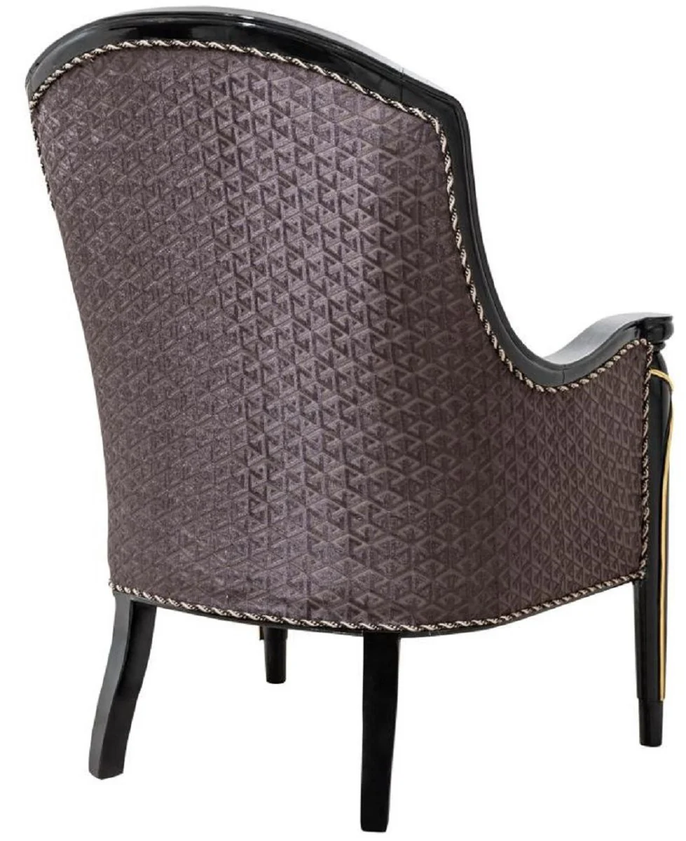 Luxury Baroque Living Room Furniture Set Purple/Black/Gold