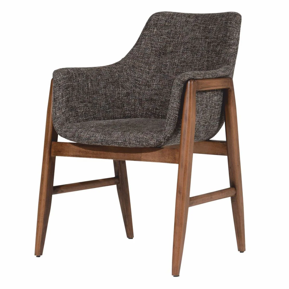 Luxury dining room chair set of 6 with armrests black / brown H. 86 cm