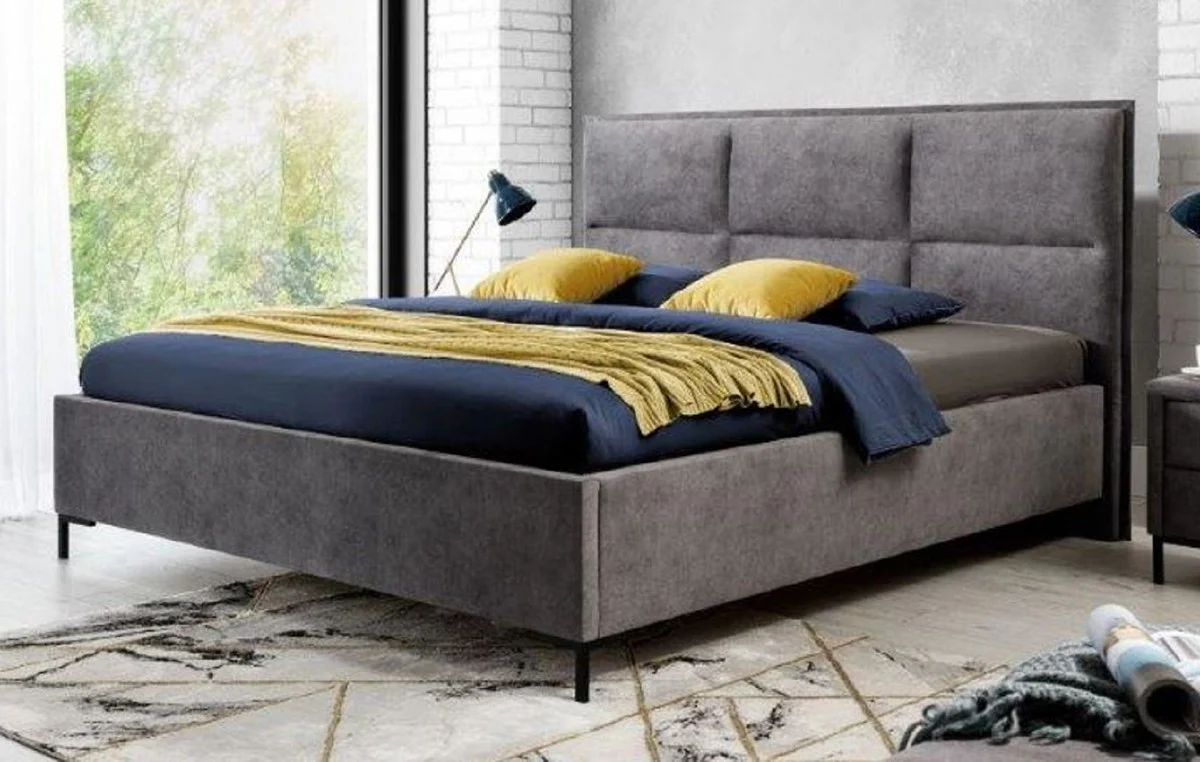 Luxury double bed gray / black - Various sizes - Modern solid wood bed with headboard - Modern bedroom furniture - Luxury collection