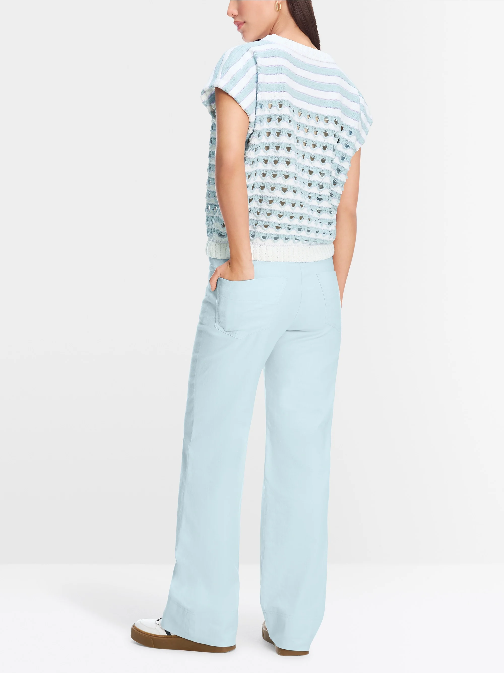 In Deutschland gestrickter Ajour-Pullover von Marc-Cain