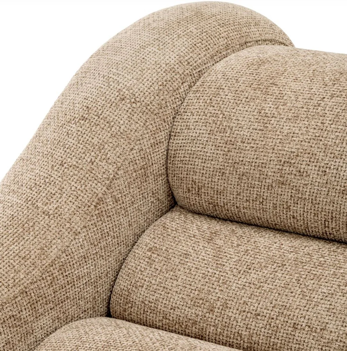 Luxury sofa sand color 230 x 120 x H. 71 cm - Curved living room sofa - Living room furniture - Luxury furniture - Living room furnishings - Luxury furnishings - Luxury quality