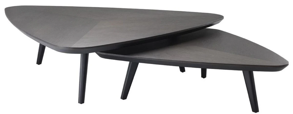 Luxury coffee table set mocha colors - 2 solid wood living room tables - living room furniture - luxury quality