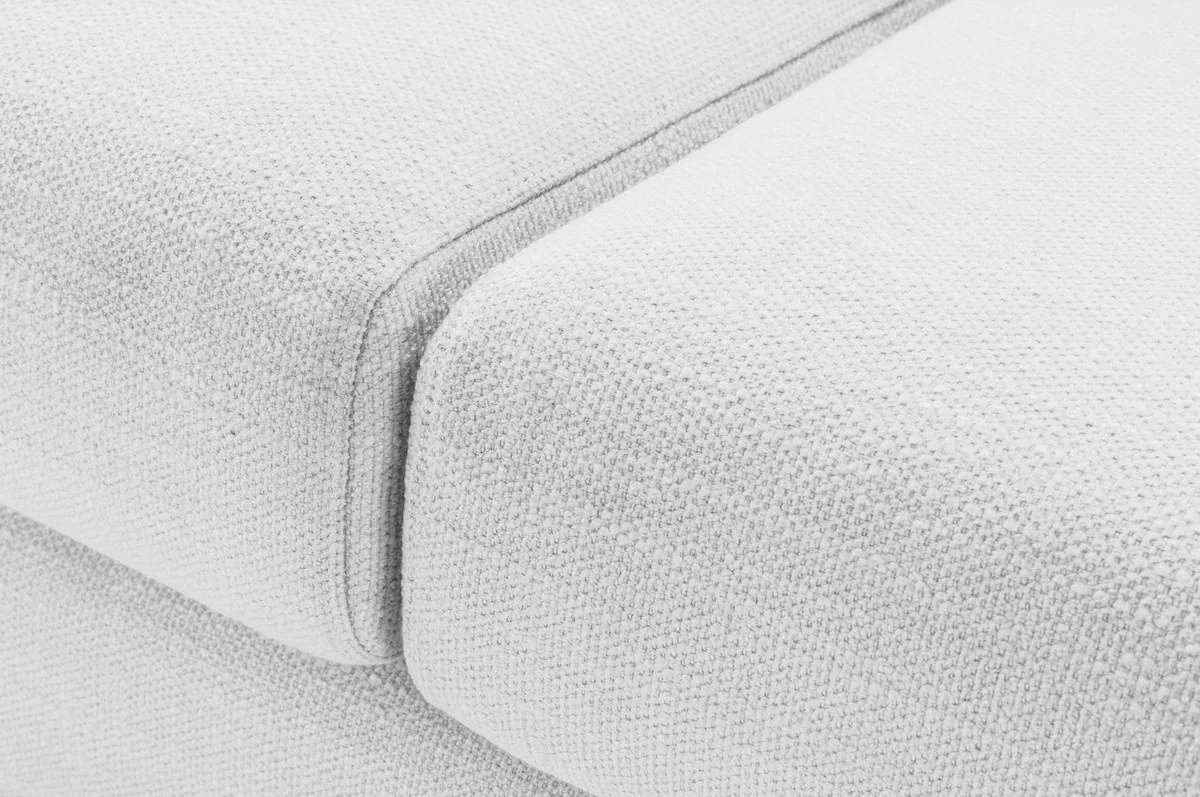 Luxury sofa white / brass 223 x 94 x H. 73 cm - Living room sofa with 4 cushions - Luxury furniture