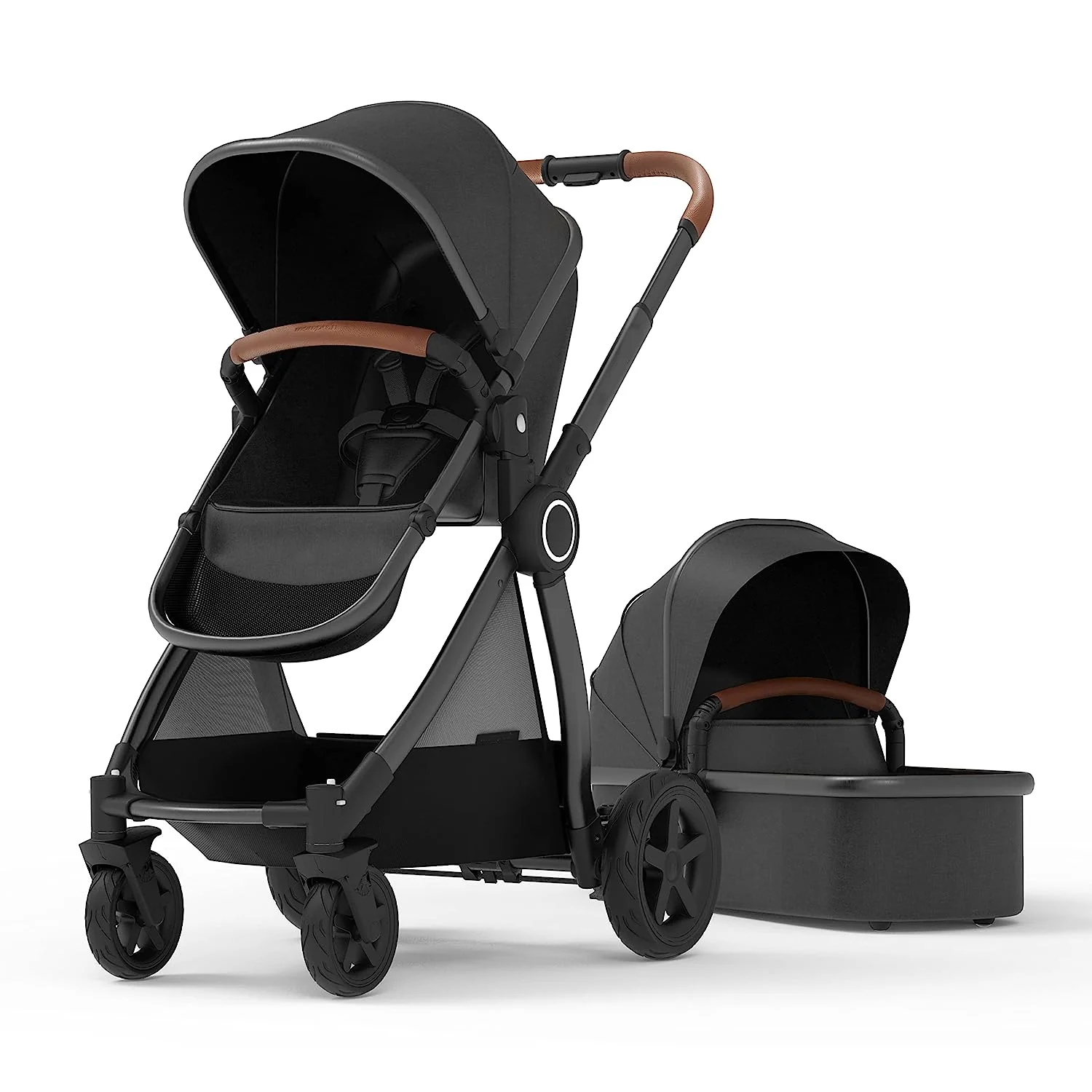 Kinderwagen mit abnehmbarem Stubenwagen – Kinderwagen in voller Größe für bequeme Ausflüge mit dem Baby – Kleinkind-Kinderwagen mit umkehrbarem Kinderwagensitz – Kinderwagen mit leichtgängigem Stubenwagen
