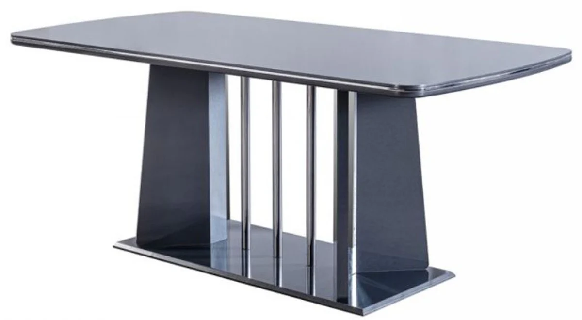 Luxury dining table blue / silver 182 x 92 x H. 77 cm - Dining room table - Kitchen table - Elegant dining room furniture