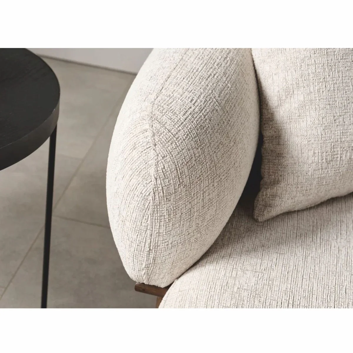 Luxury living room & hotel sofa light gray / dark brown 230 cm - luxury furniture