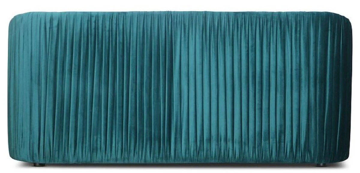 Art Deco velvet sofa green blue / gold 180 x 78 x H. 80 cm - Living room sofa - Art Deco living room furniture