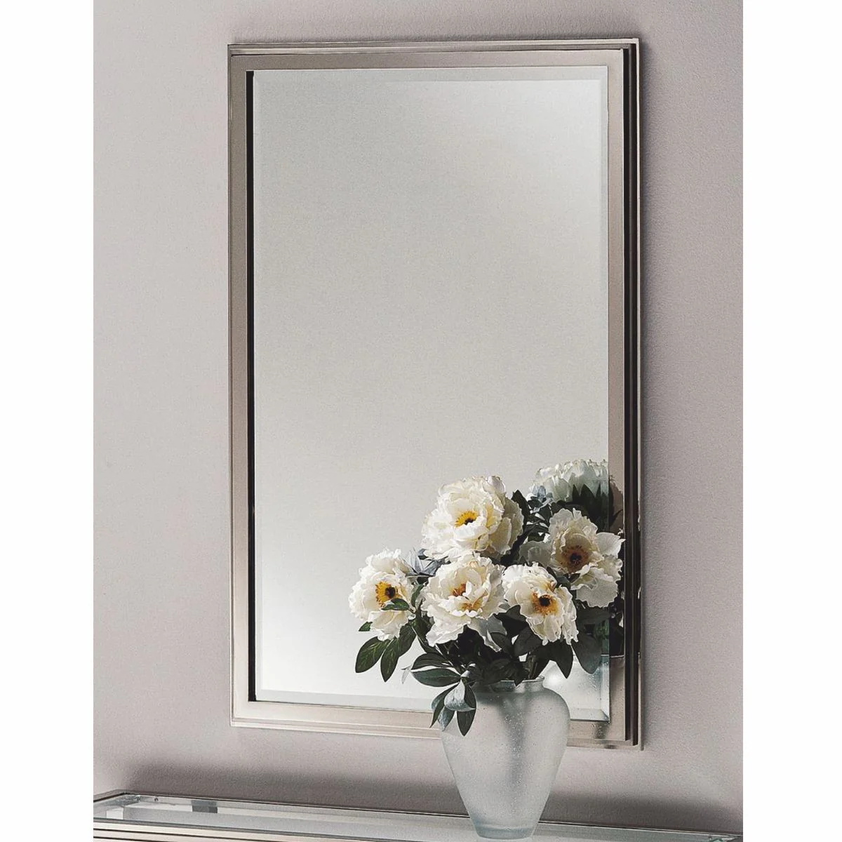 Luxury brass mirror silver H. 100 cm - Made in Italy