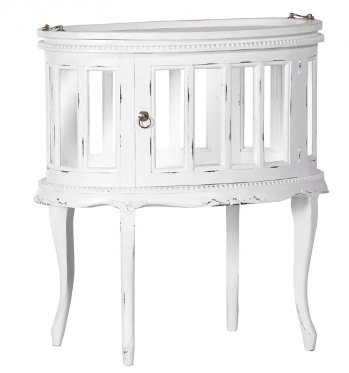 Bar cabinet wine cabinet whiskey cabinet bar shabby chic look white - baroque rococo art nouveau glass cabinet