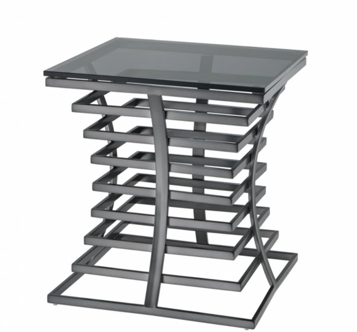 Luxury Art Deco designer side table bronze with smoked glass - luxury designer table