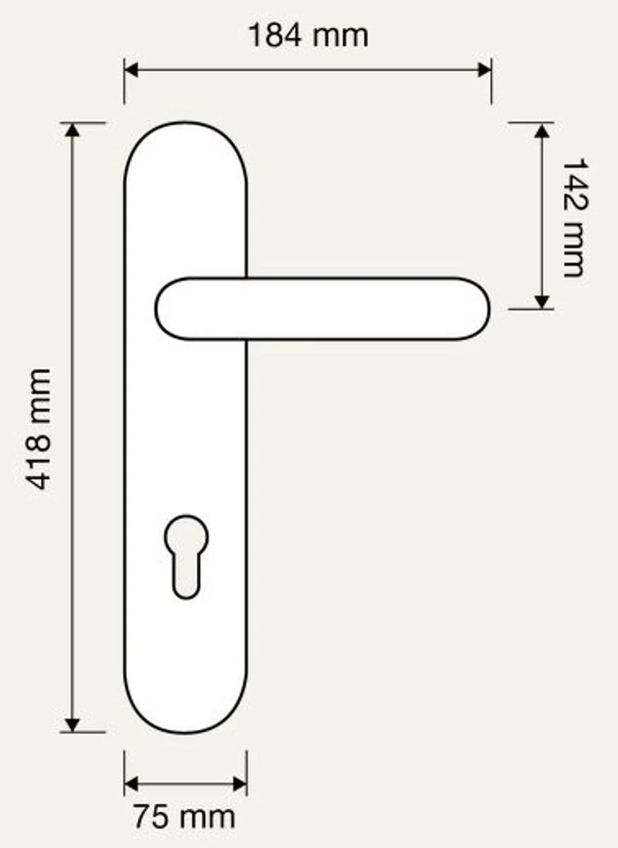 Baroque door handle set French gold 18.4 x H. 41.8 cm - Baroque style door handle set
