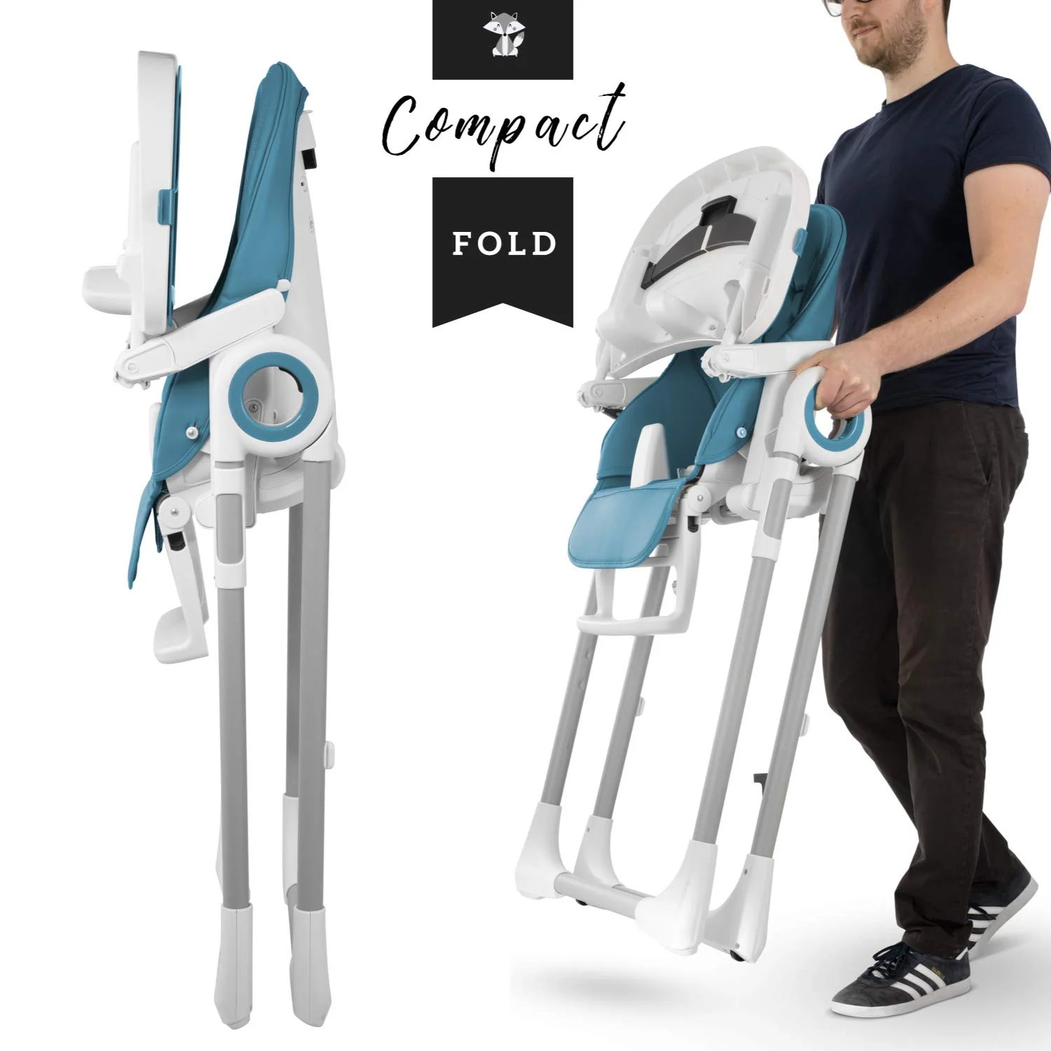 Hochstühle für Babys und Kleinkinder – Dunkelgrauer Silla para Comer de Bebe – Babyhochstuhl in 7 verschiedenen Höhen verstellbar