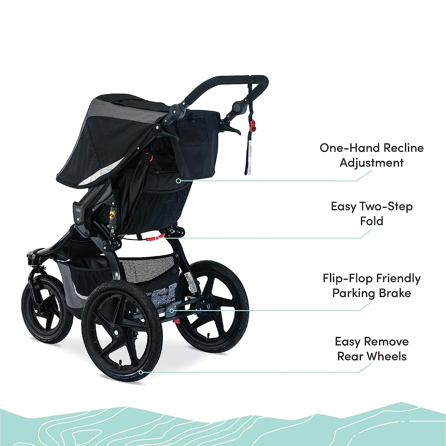 Gear Revolution Flex 3.0 Jogging-Kinderwagen, Lunar – Ultrareflektierende Akzente