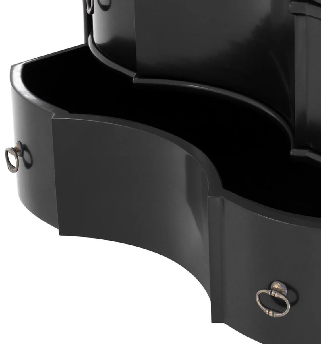 Luxury chest of drawers with 3 drawers black / antique brass 94 x 60 x H. 87 cm - luxury quality