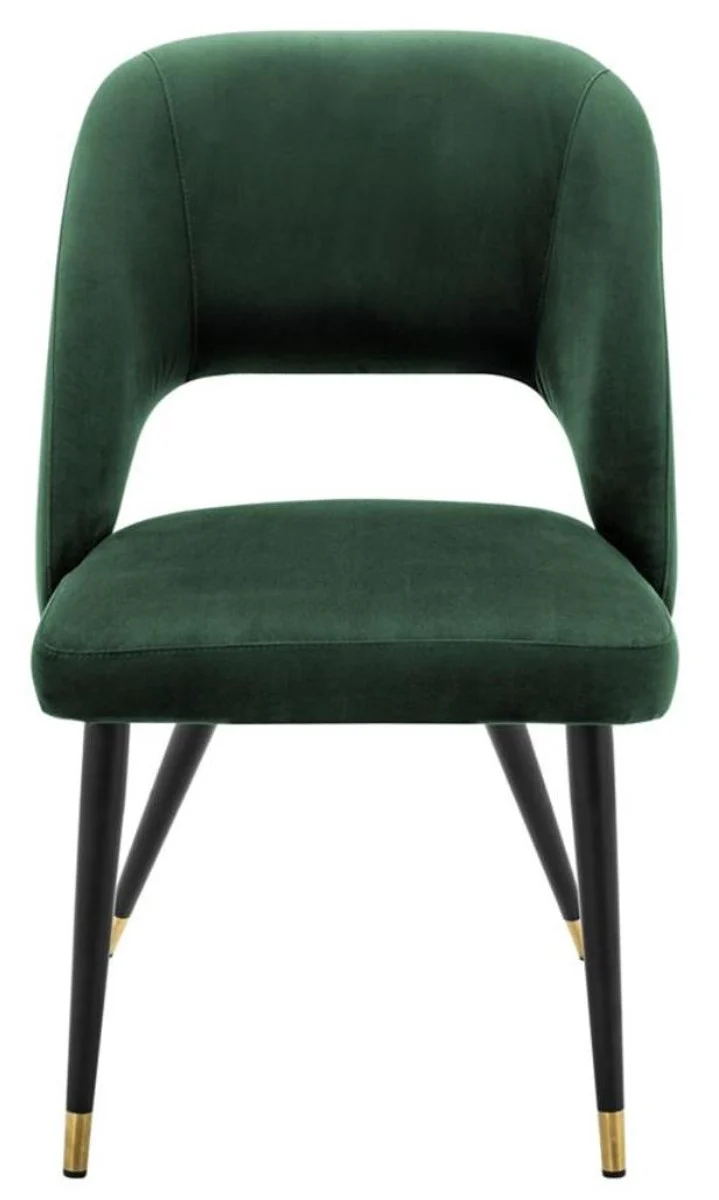 Luxury dining room chair green / black 52 x 58 x H. 85 cm - Luxury dining room furniture