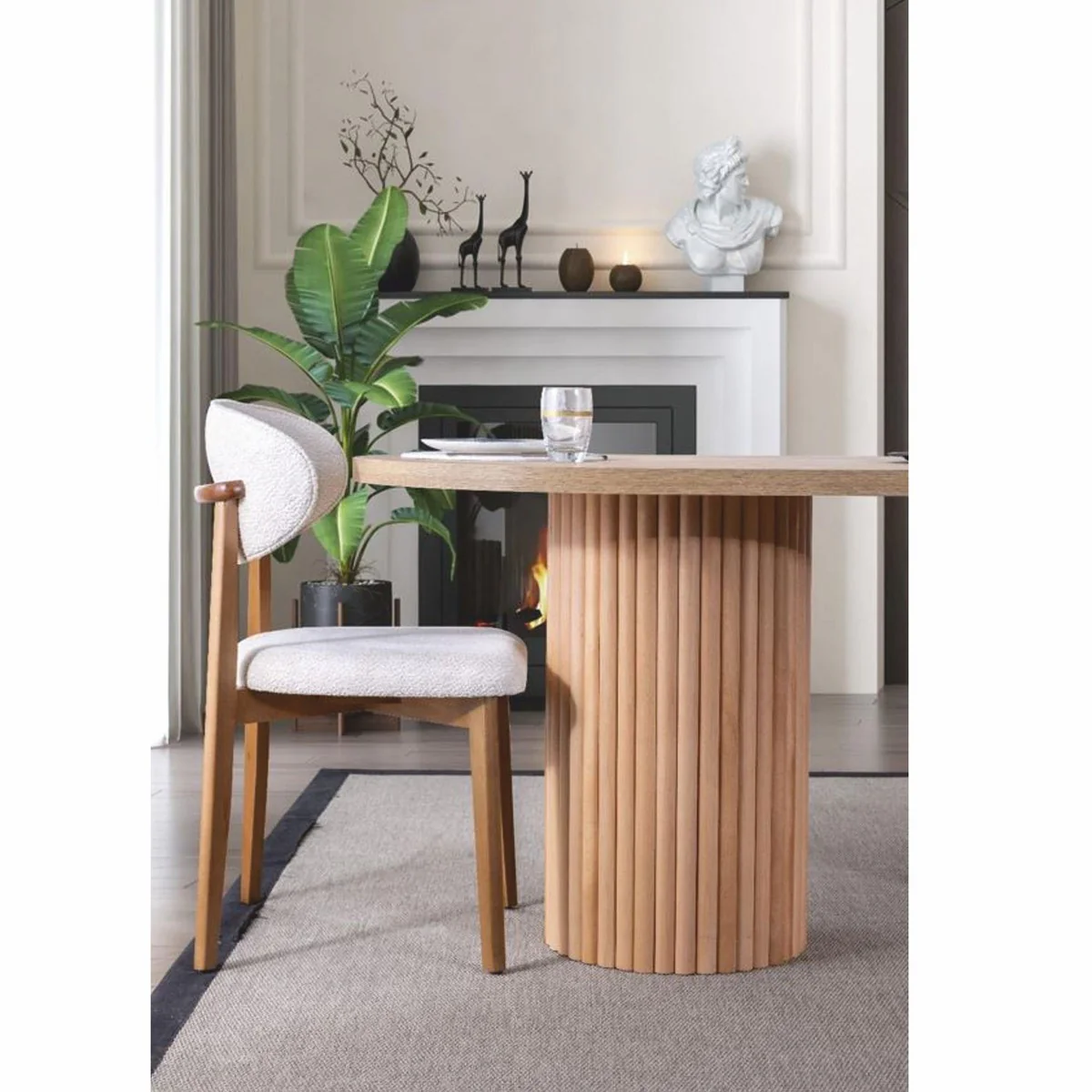 Luxury dining table natural colors 180 cm - dining room furniture