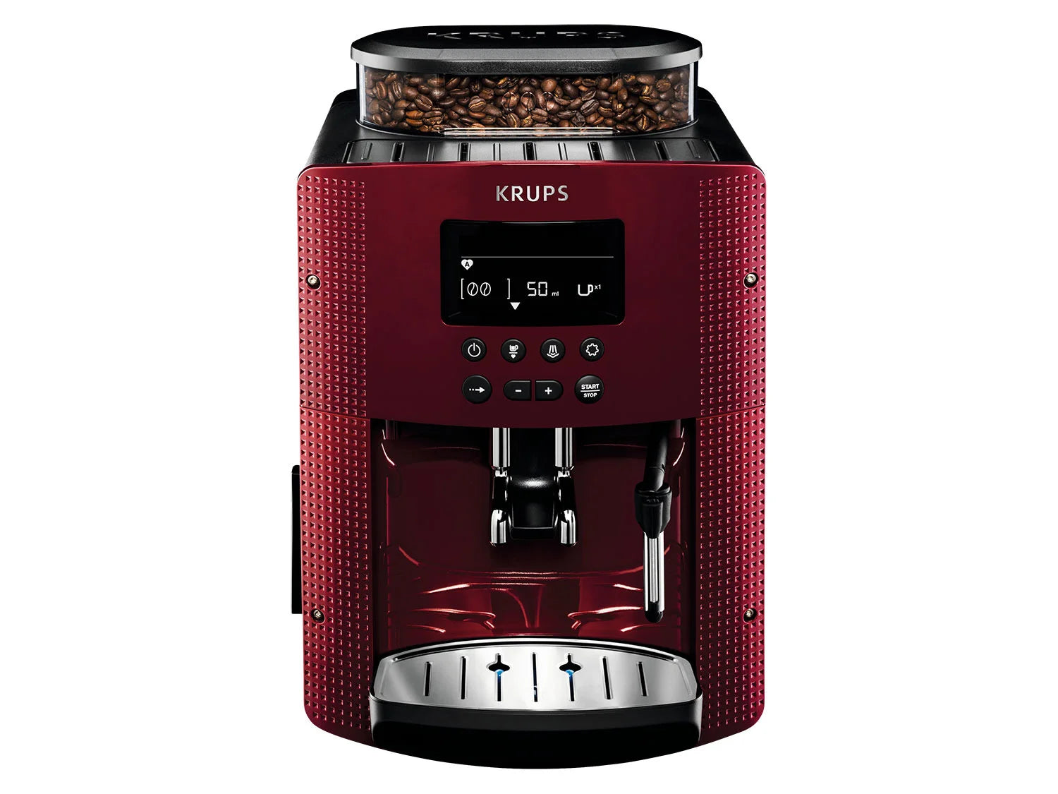 Krups Kaffeemaschine EA8155, kompaktes Design, rot