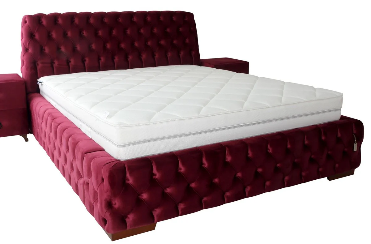 Luxury Chesterfield Double Bed Pink / Brown - Various Sizes - Modern Bed with Mattress - Chesterfield Bedroom Furniture
