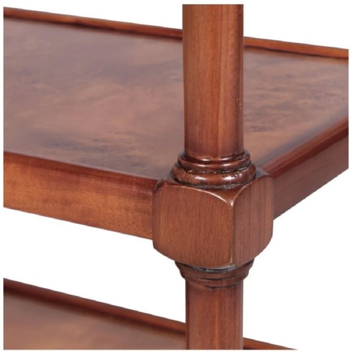 Luxury Art Nouveau bookcase brown / dark brown 81 x 40 x H. 182 cm - shelf cabinet with wheels and 2 drawers