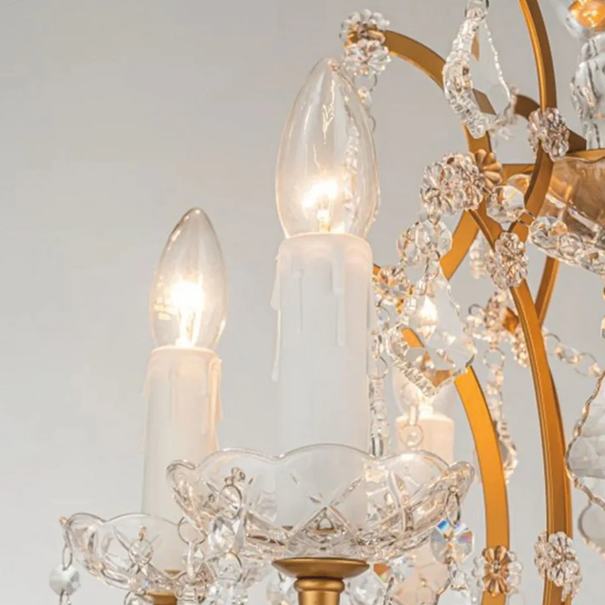 Baroque crystal floor lamp gold H. 175 cm - Baroque crystal lights