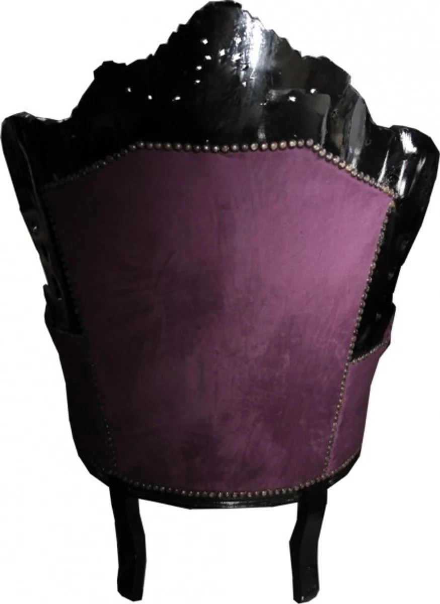 Baroque armchair King purple/black