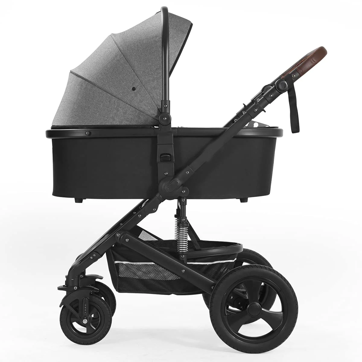 Kinderwagen für Neugeborene und Kleinkinder – Kinderwagen mit verstellbarer, umkehrbarer Rückenlehne, 2-in-1-Hochformat, umwandelbarer Stubenwagen, faltbarer Aluminiumlegierung, 3D-Stoßdämpfung, All-Terrain-Kinderwagen