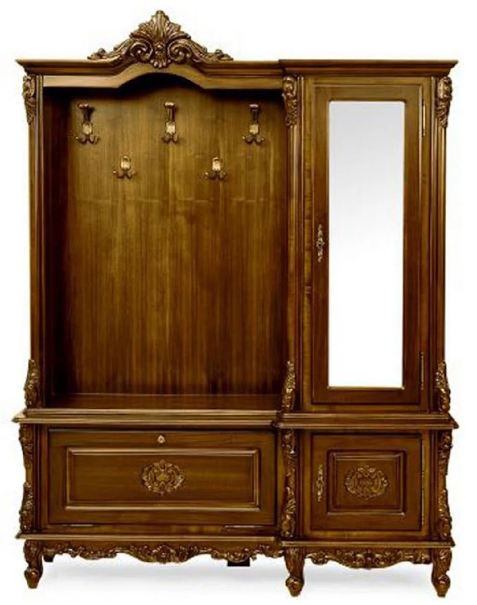 Luxury Baroque Wardrobe Dark Brown - Solid Wood Wardrobe in Baroque Style - Luxury Wardrobe Furniture in Baroque Style - Noble & Magnificent