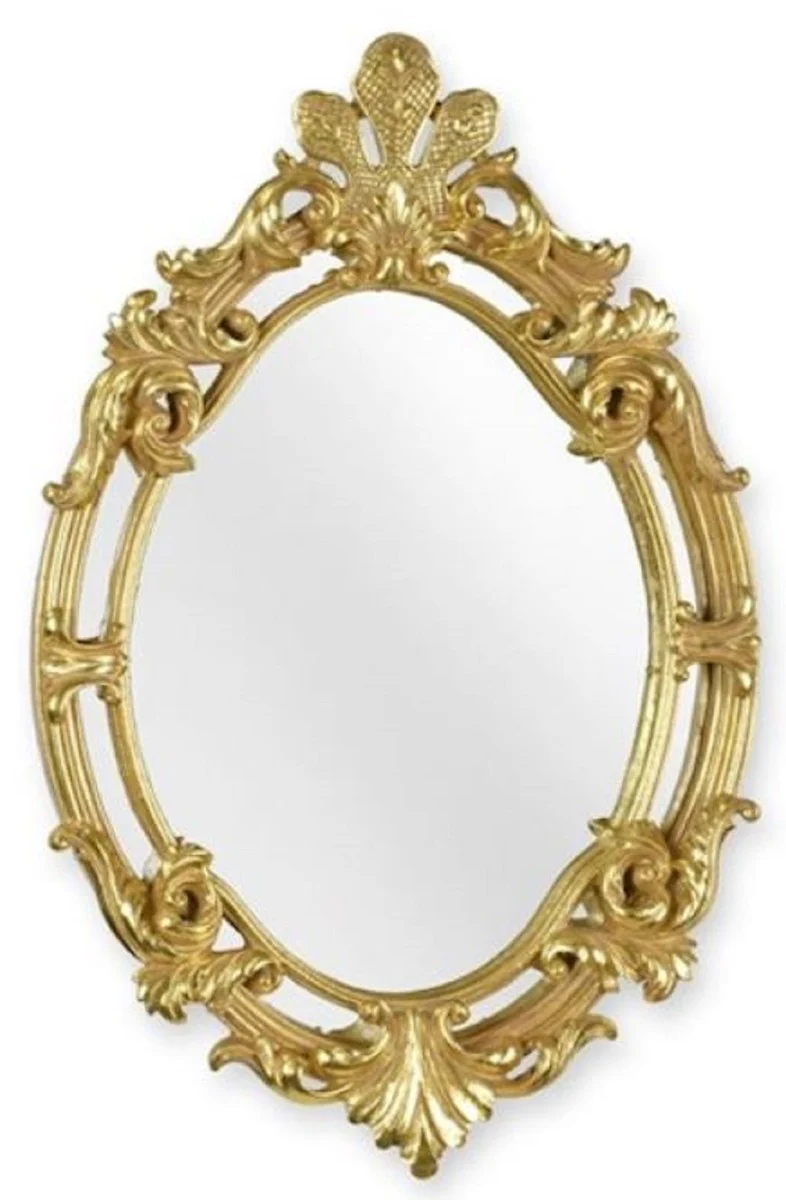 Baroque mirror gold 29 x H. 44.8 cm - magnificent baroque style resin wall mirror - baroque furniture - noble & magnificent